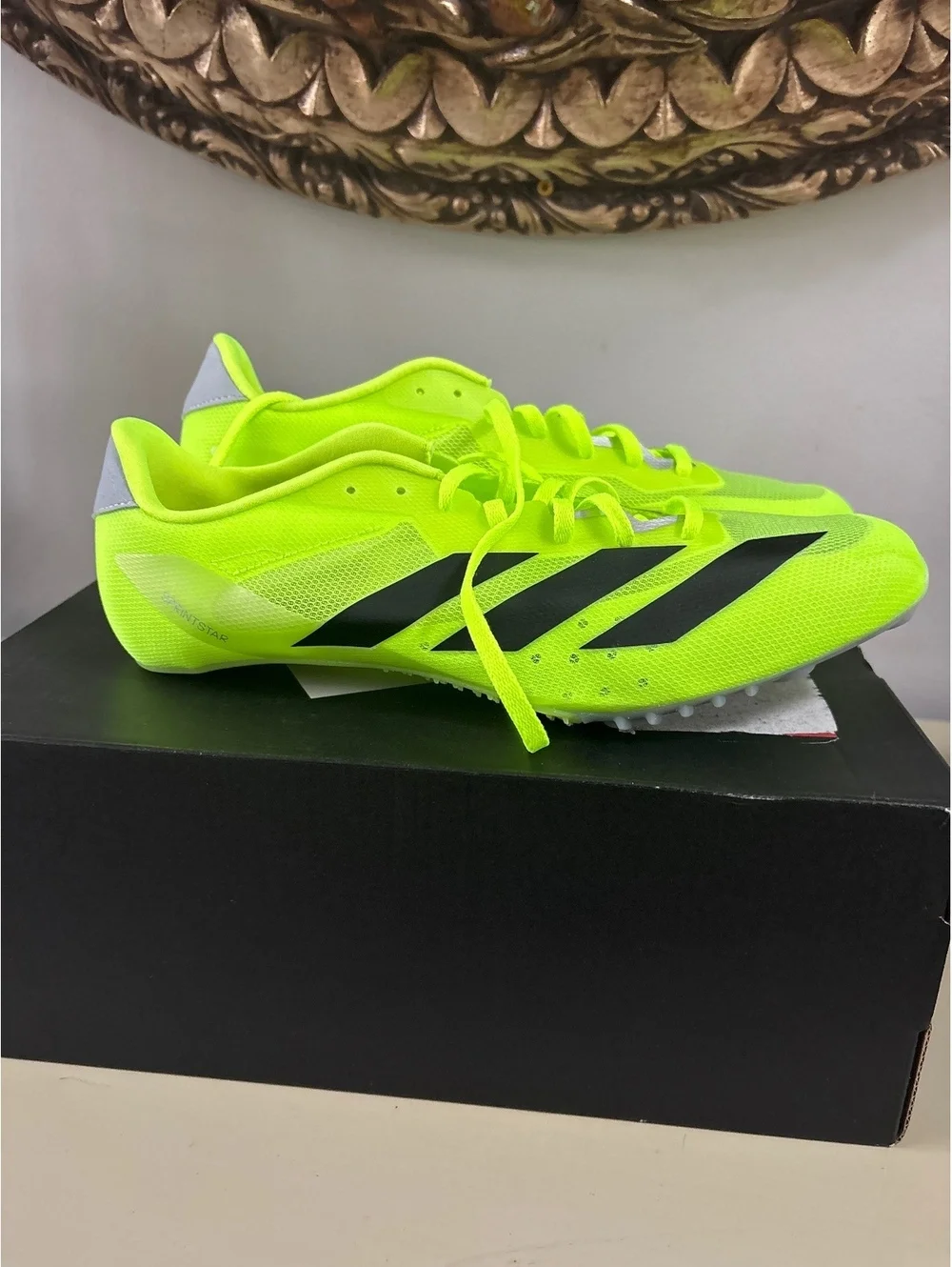 New Adidas Sprintstar Track and Field Spikes Shoes  Size 11 US Men Yellow Black